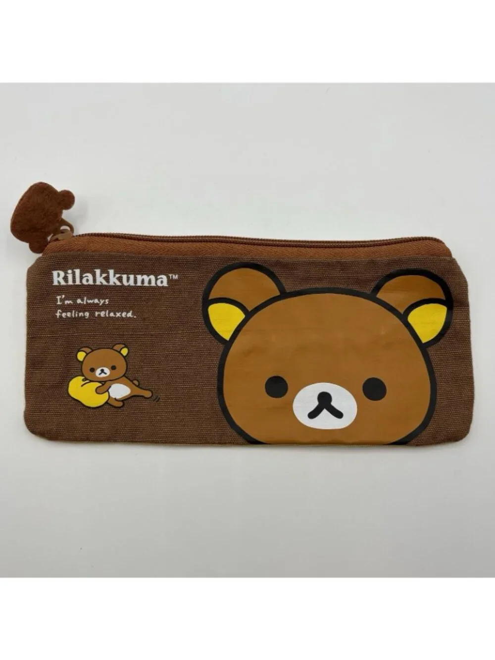 Rilakkuma Brown Bear Zippered Coin Pouch Pencil Case and Small Notebook Japan